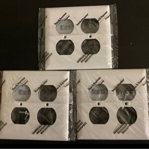 Trademaster 2 Gang 2 Duplex White Wall Plate Unbreakable (Lots Of 3)